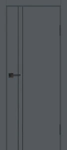 Межкомнатная дверь П-20 ал. молдинг Черный Графит
