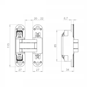 Петля скрытой установки U3D4100.VPG SC мат. хром TECH