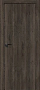 Межкомнатная дверь P-1 кромка ABS черная c 4-х ст. Дуб темный