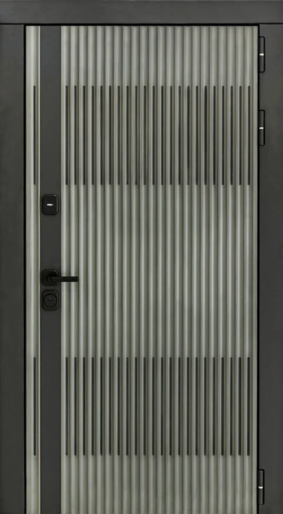 Входная дверь ДвериПРО Elfy Алиса (16мм, ПВХ софт грей, зеркало) DPRO200966 внешняя сторона