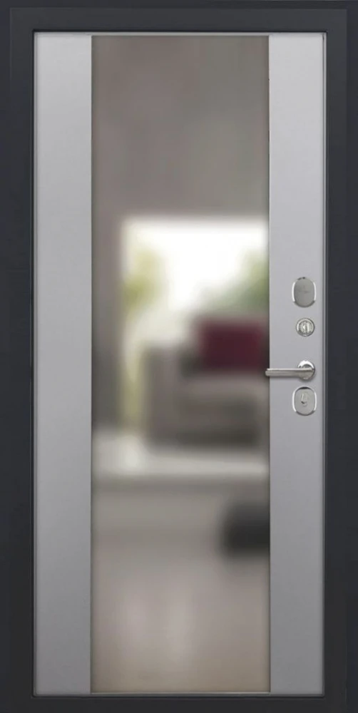 Входная дверь ДвериПРО Модель L-48 Алиса (16мм, ПВХ софт грей, зеркало) DPRO220484 внутренняя сторона